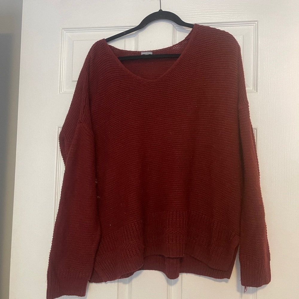 Charlotte Russe red maroon garnet sweater size XL best for oversized look.